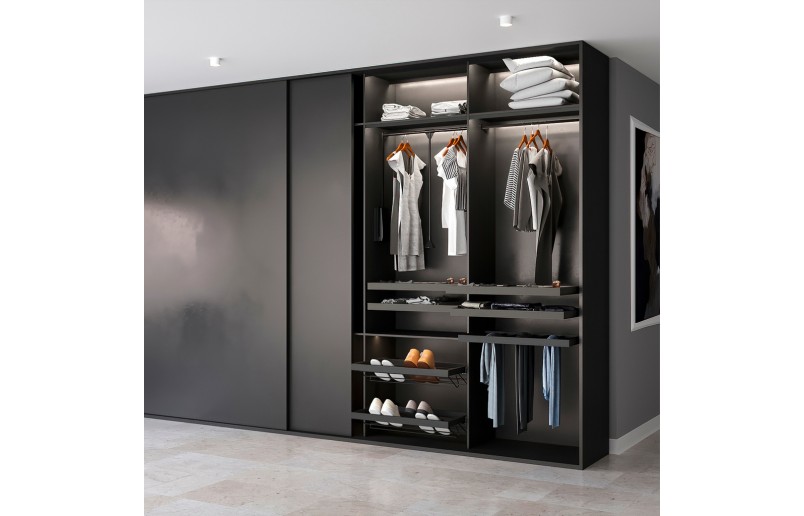 Kledinglift geheel zwart, draagvermogen 12 kg