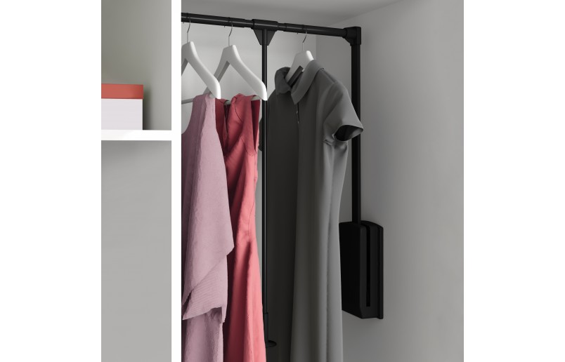 Kledinglift geheel zwart, draagvermogen 12 kg