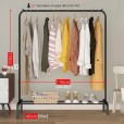 Kledingrek met stang en plank voor schoenen, zwart metaal