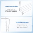 Eleganca kledingrek met 2 gebogen stangen en planken voor schoenen, wit