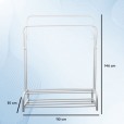 Eleganca kledingrek met 2 gebogen stangen en planken voor schoenen, wit