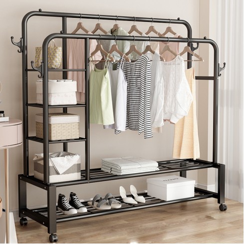 Eleganca kledingrek XXL 150 cm breed met 2 stangen en extra legplanken