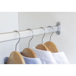 Kledingroede ovaal aluminium dikwandig, lengte 90 - 120 -150 - 200 cm