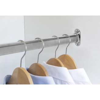 Kledingroede chroom staal dikwandig, lengte 90 - 120 -150 - 200 cm