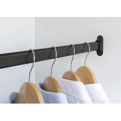 Kledingroede ovaal zwart aluminium dikwandig,  lengte 90 - 120 -149 - 200 cm Kledingroede ovaal zwart aluminium dikwandig,  lengte 90 - 120 -149 - 200 cm