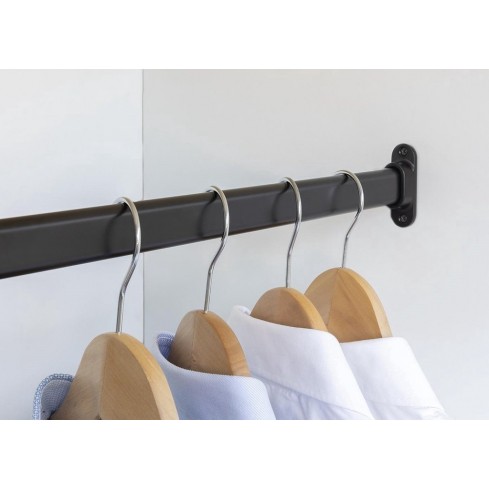 Kledingroede ovaal zwart aluminium dikwandig,  lengte 90 - 120 -149 - 200 cm Kledingroede ovaal zwart aluminium dikwandig,  lengte 90 - 120 -149 - 200 cm