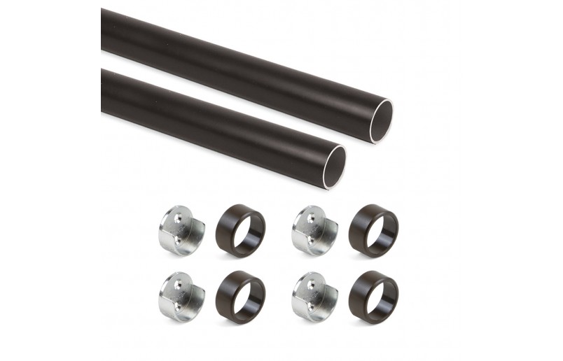 Kledingroede rond mokka ( 2stuks ) in complete set