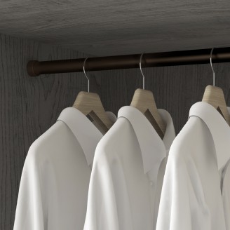 Kledingroede rond mokka ( 2stuks ) in complete set, lengte 75 cm