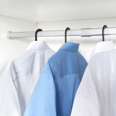 Uitschuifbare kledingroede zilver. 59 - 85 cm