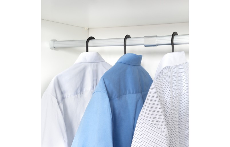 Uitschuifbare kledingroede zilver. 59 - 85 cm