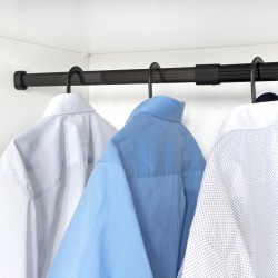 Uitschuifbare kledingroede zwart, 85 - 150 cm