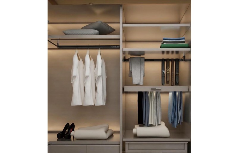 Kledingroede met LED verlichting (oplaadbaar) zwart