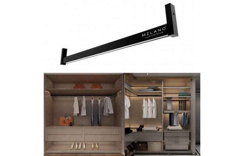 Kledingroede met LED verlichting (oplaadbaar) zwart