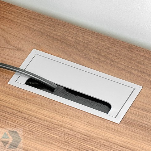 Kabeldoorvoer rechthoekig naturel aluminium 160x80 mm