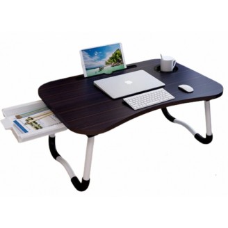 Opvouwbare Laptoptafel zwart – Stevige bedtafel – klaptafel met tablethouder