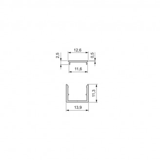 Aluminium opbouwprofiel smal voor ledstrips, zwart