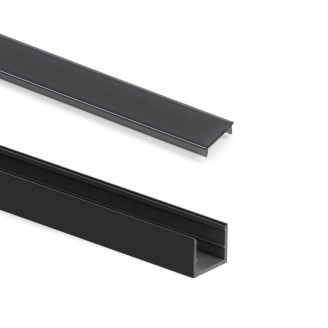 Aluminium opbouwprofiel smal voor ledstrips, zwart