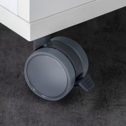 Meubelwiel grijs kuststof met plaat en rem 73 mm hoog op=op