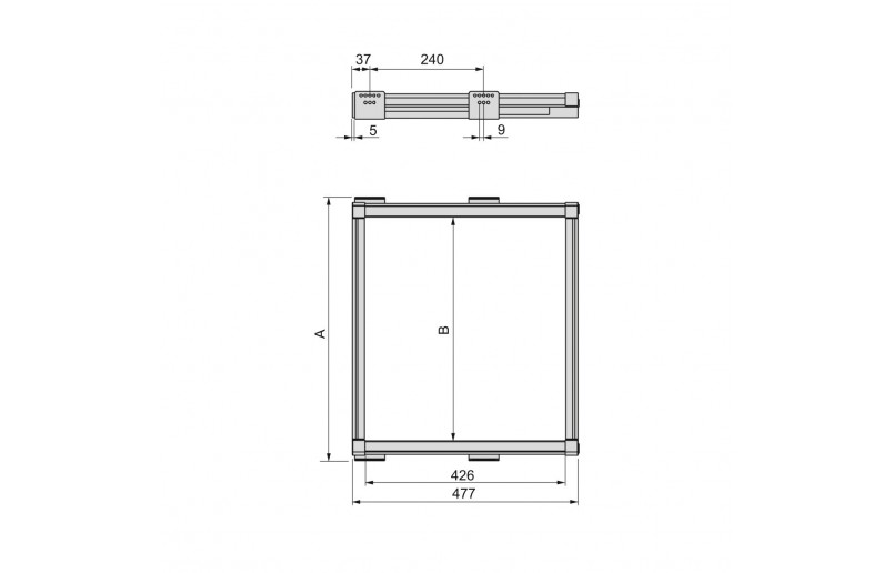 Uittrekbaar frame met soft close geleiders - Frame