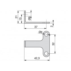 Montagebeugel T-model, per verpakking van 25 stuks