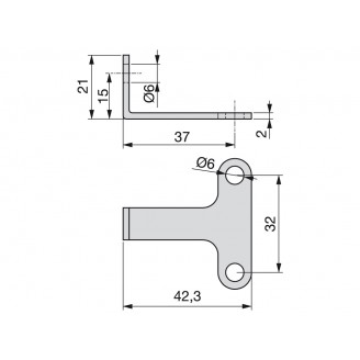 Montagebeugel T-model, per verpakking van 25 stuks