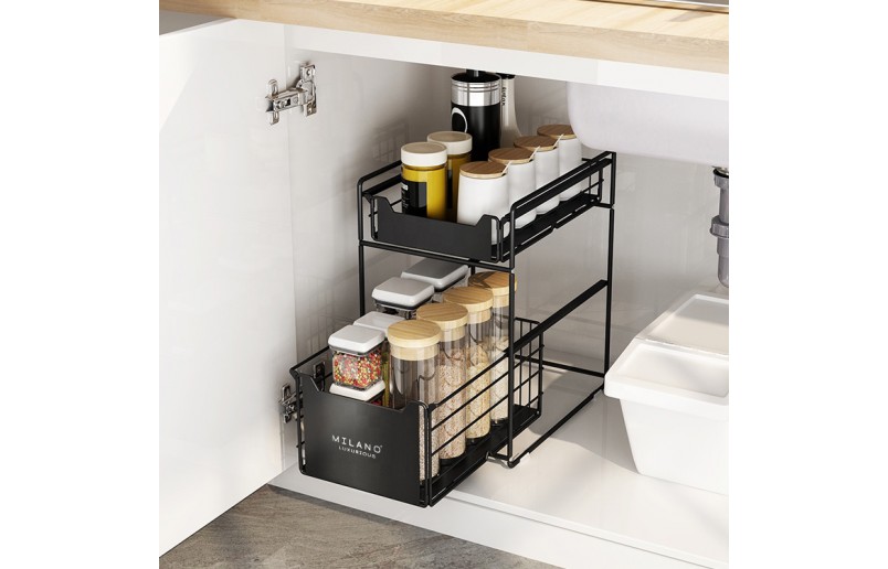 Opbergrek organizer wit en zwart L = 25,5 cm breed