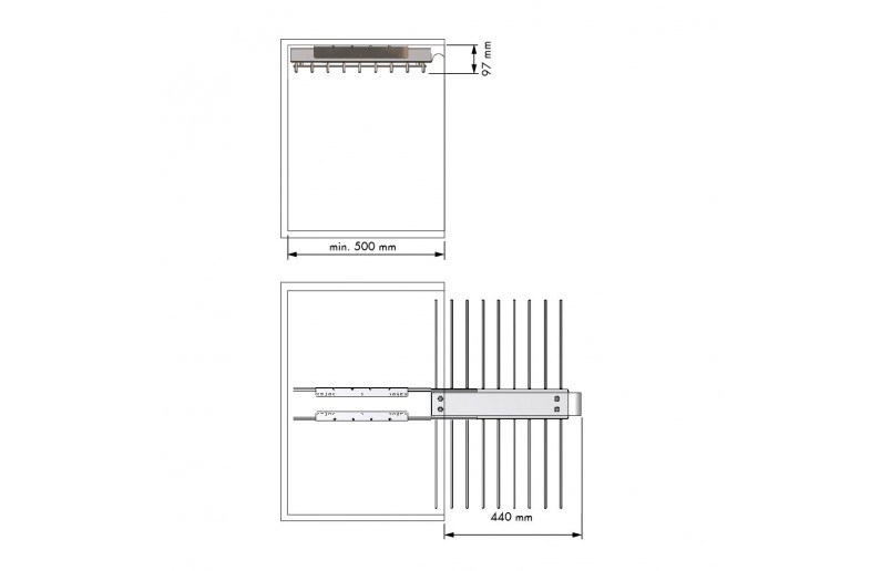 Uittrekbaar pantalonrek Excellent voor 18 pantalons antraciet
