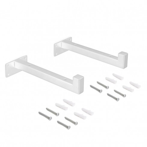 Plankdrager square wit staal, set á 2 stuks