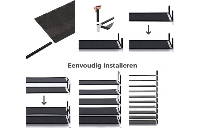 Extra groot schoenenrek  met hoes(54 paar) - SM1