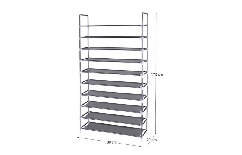Schoenenrek 10 laags demontabel B99xH180xD27.5 cm