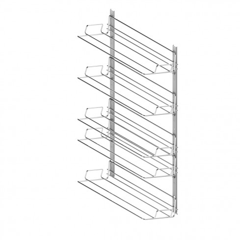 Uittrekbaar chroom opbergrek met 5 etages