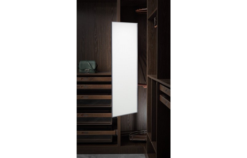 Luxe uittrekbare en draaibare kastspiegel zilver120x35 cm