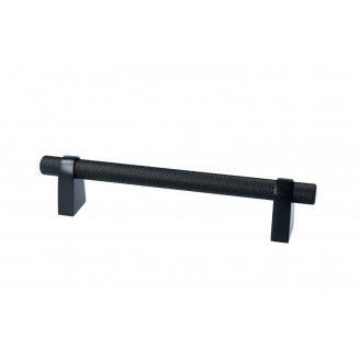 Staafgreep lux met  ribbel, mat zwart 165 mm
