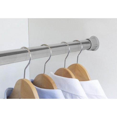 Uitschuifbare ronde kledingroede chroom 74-115 cm