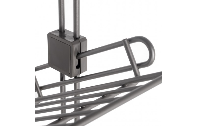 Uittrekbaar schoenenrek met 4 etages wandmontage Titanium 