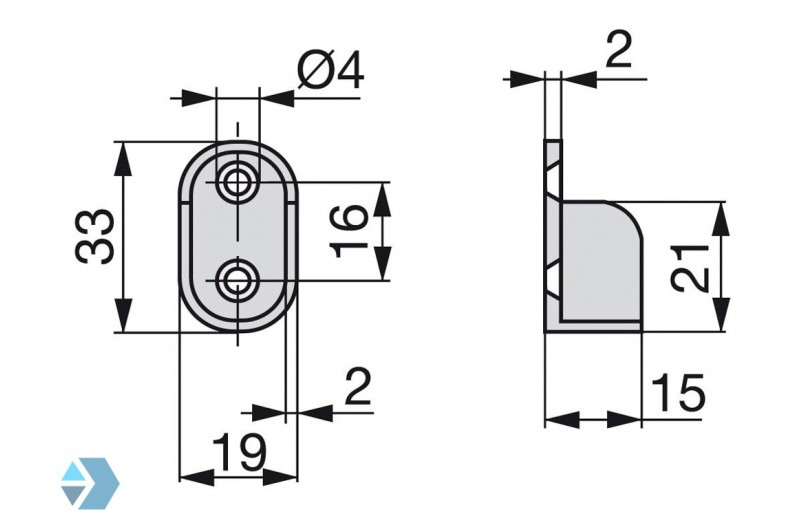 Kastroede houder (zijwand)