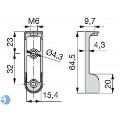 Kastroede houder (zijwand of onder plank)  Kastroede houder (zijwand of onder plank)