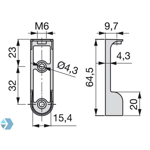 Kastroede houder (zijwand of onder plank) 