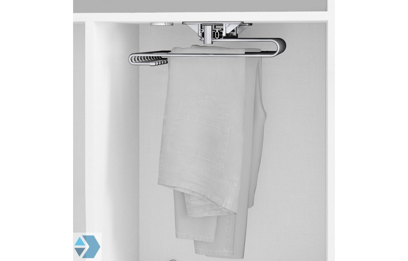 Uittrekbaar pantalonrek chroom voor 11 pantalons - BRET11AS