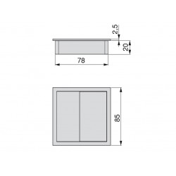 Kabeldoorvoer vierkant wit kunststof