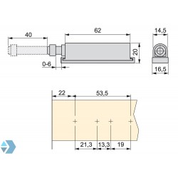 Push-to-open druksnapper met stootbuffer